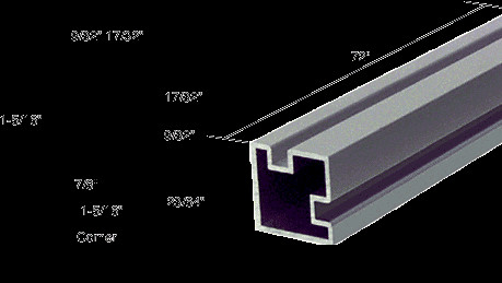 CRL 6421000 Satin Anodized 72" Corner Post Extrusion