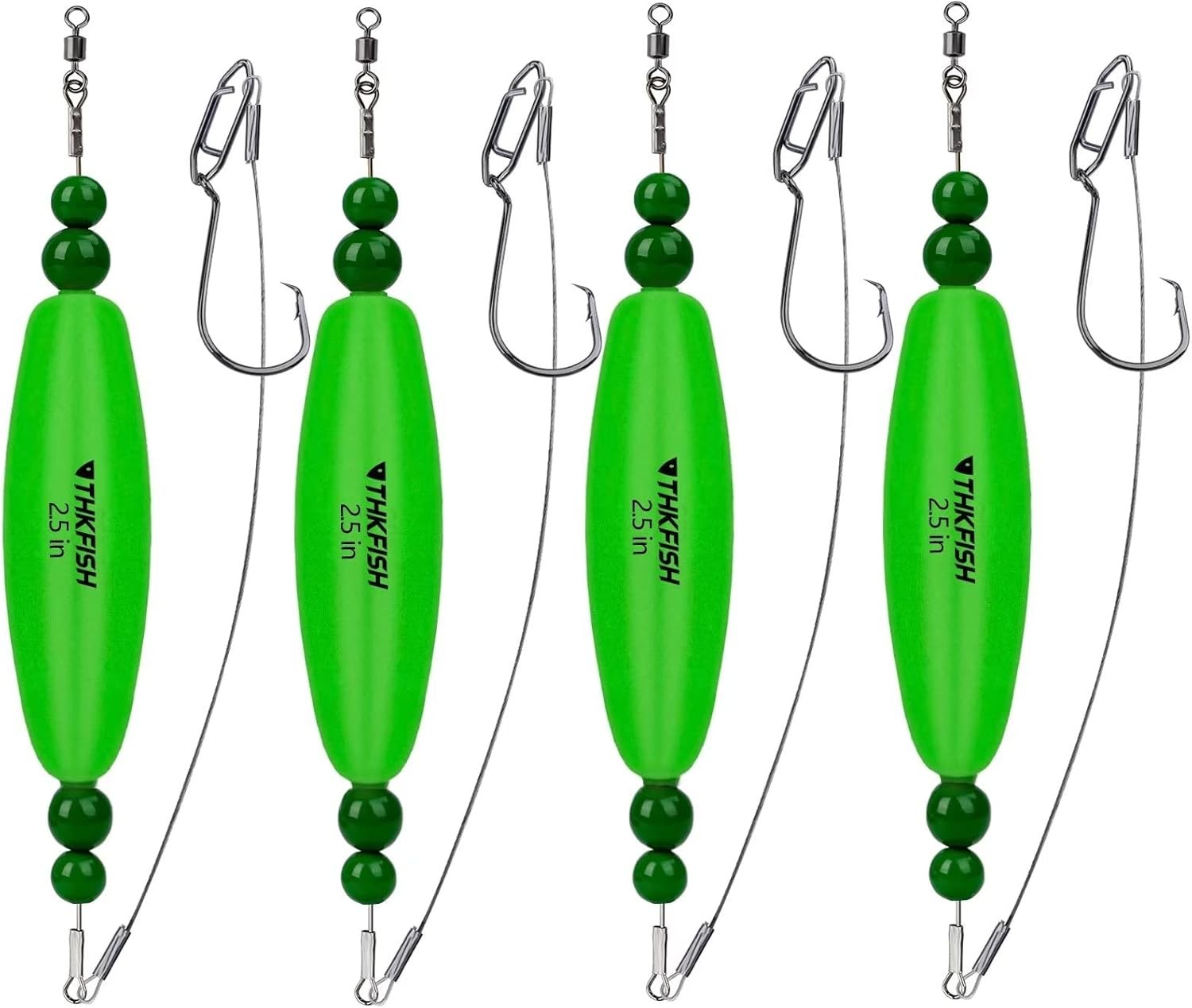 THKFISH 4PCS 2.5in/3in Catfish Tackle Rattling Cork EVA Foam Peg Floats Bait Rig