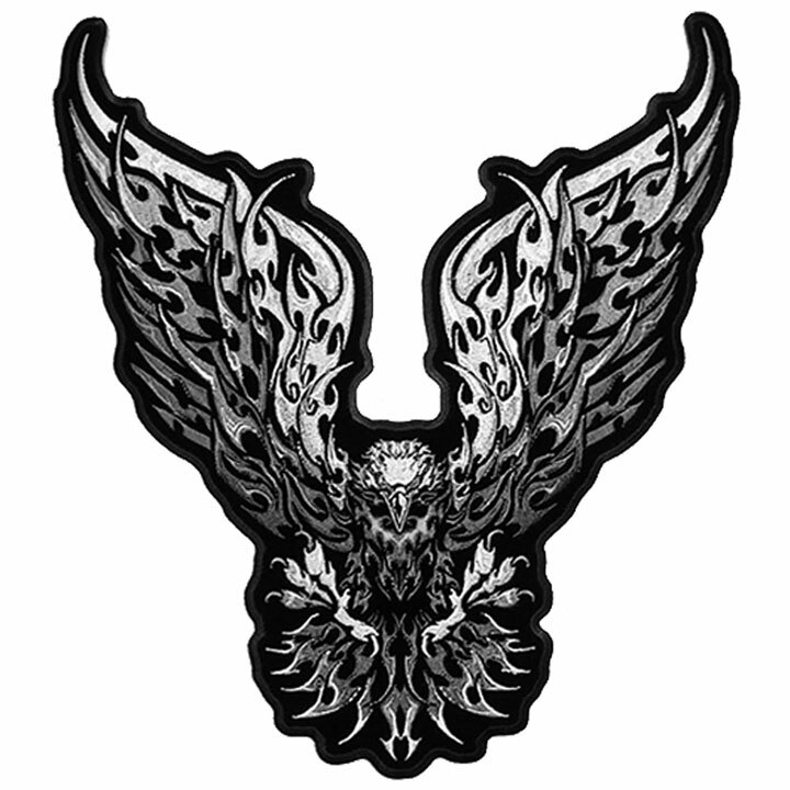 12" TRIBAL EAGLE BIKER MOTORCYCLE EMBROIDERED JACKET  PATCH