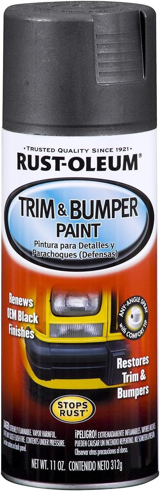 251574 Automotive Trim & Bumper Spray Paint, 11 Oz, Black