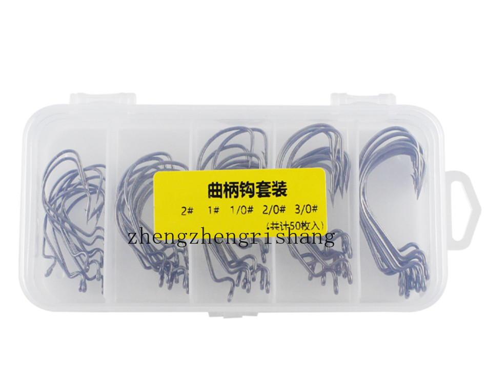 50Pcs Worm Hook Versatile Soft Plastic Hook Freshwater Bass and Saltwater 5Size