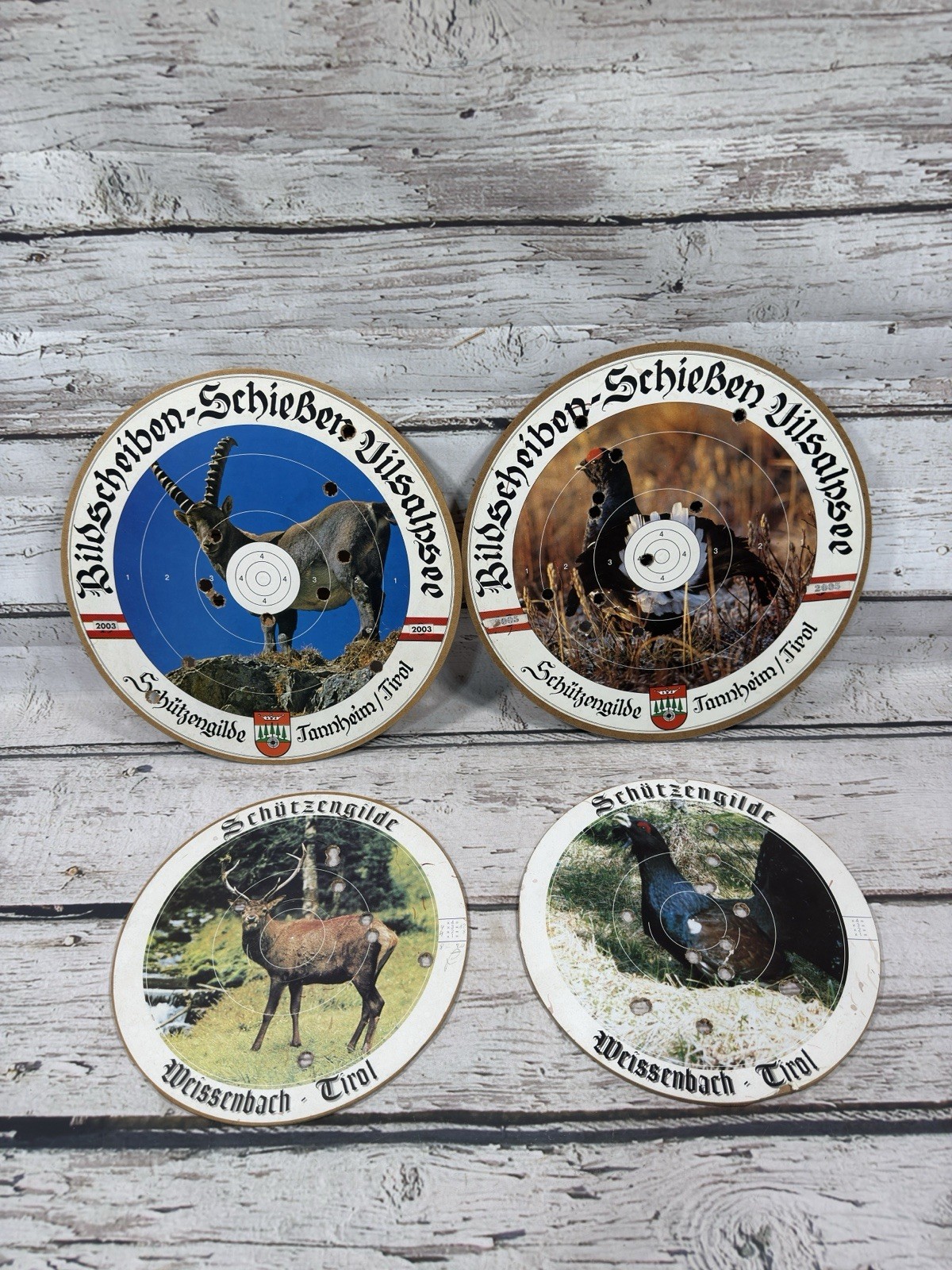 VTG German Wildlife Animals Cardboard Shooting Competition Round Targets USED