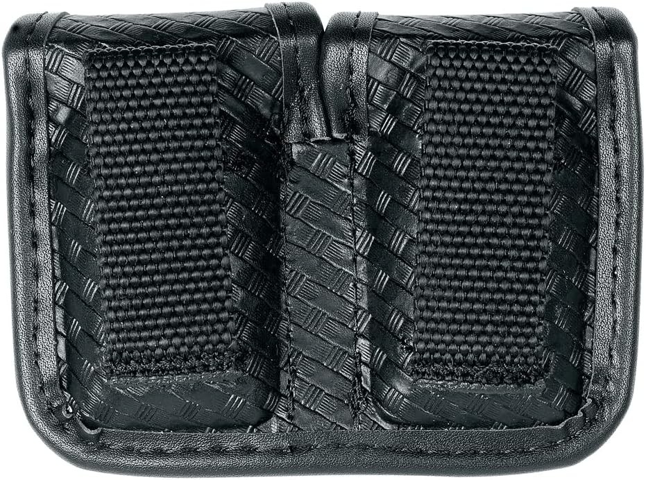 Double Speed Loader Pouch Nylon Basketweave Holds Two .38/.357 Loaders