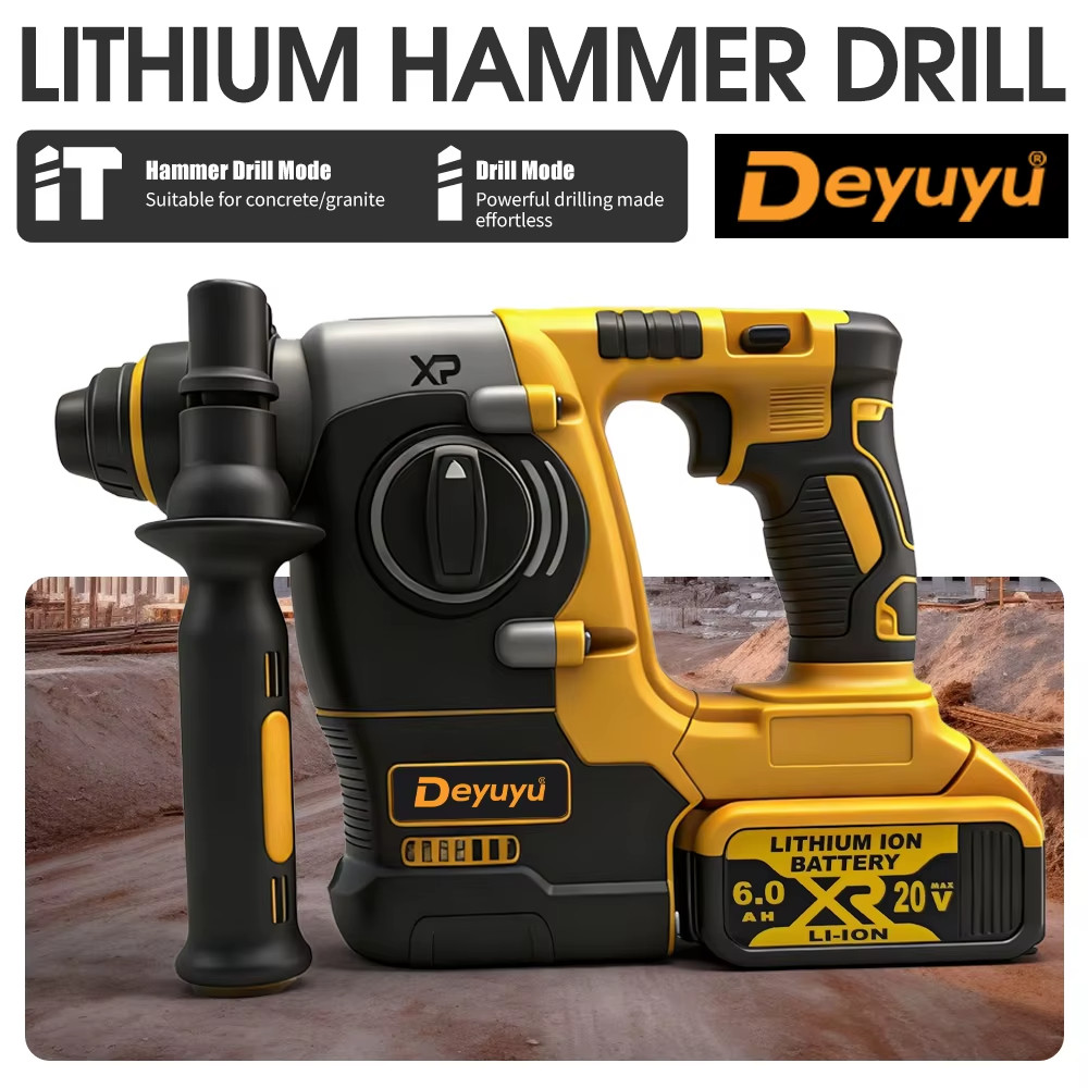 Brushless Hammer Drill Cordless Electric Hammer 20V Wireless Drills Power Tools