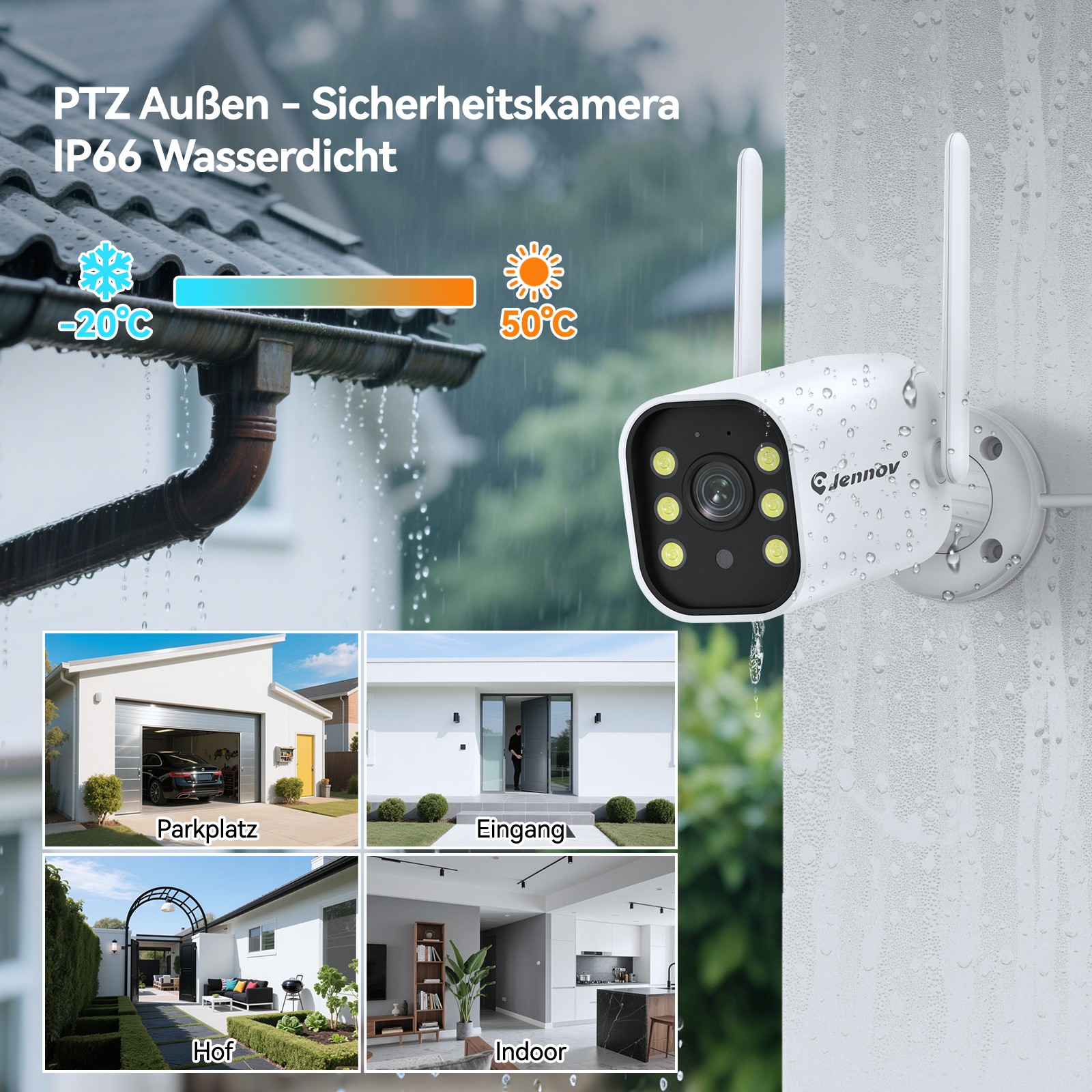 JENNOV Wireless 5MP Security Camera System NVR Two Way Audio Human Detection