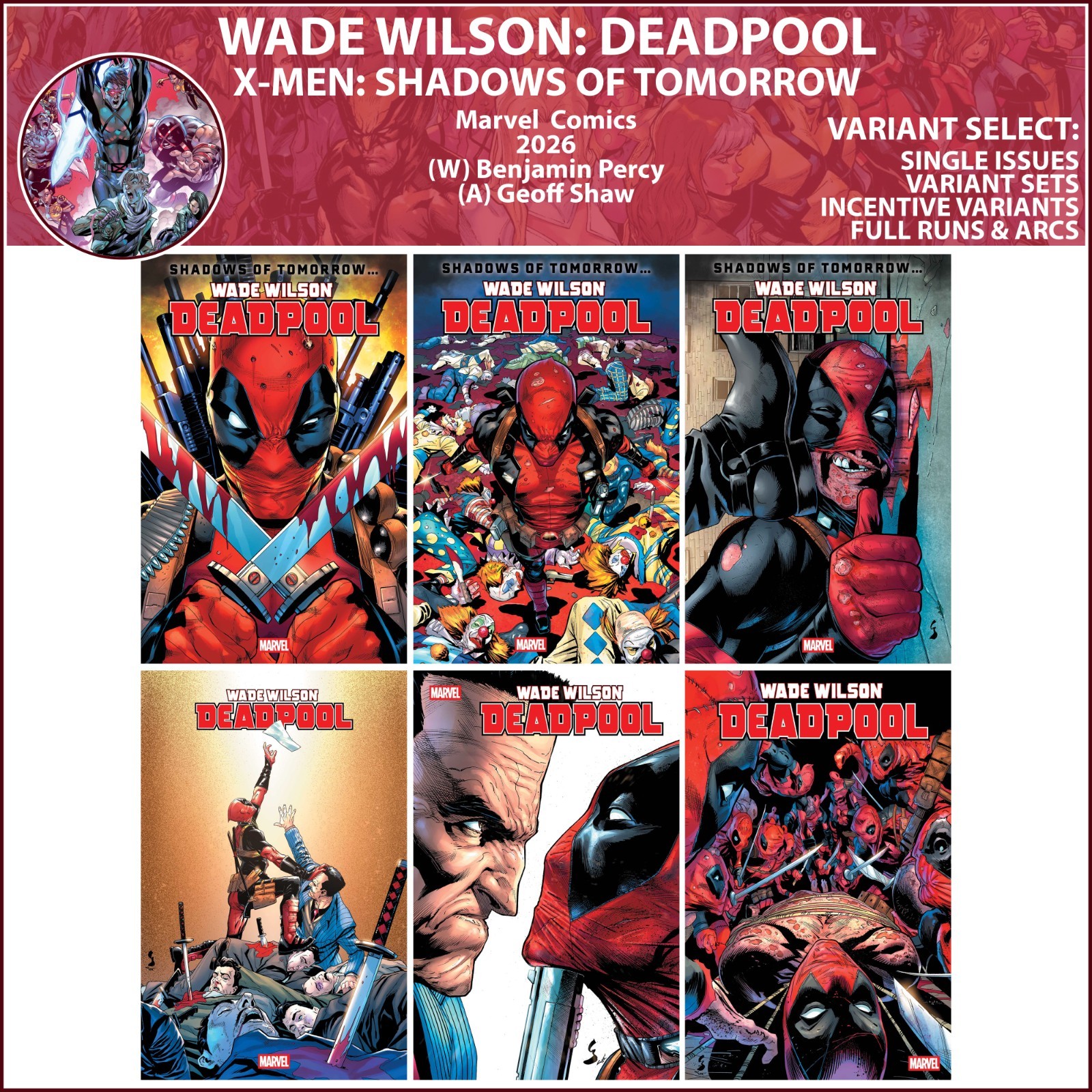 Wade Wilson: Deadpool (2026) #1 2 3 4 5 6 Marvel Comics COVER SELECT