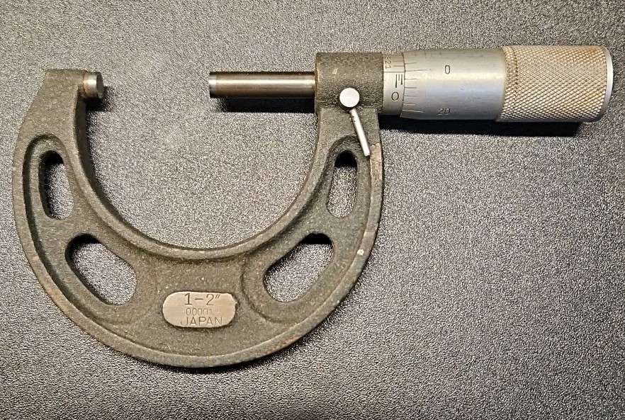 NSK Outside Micrometer Carbide 1-2” Range 0.0001" Japan Excellent Condition