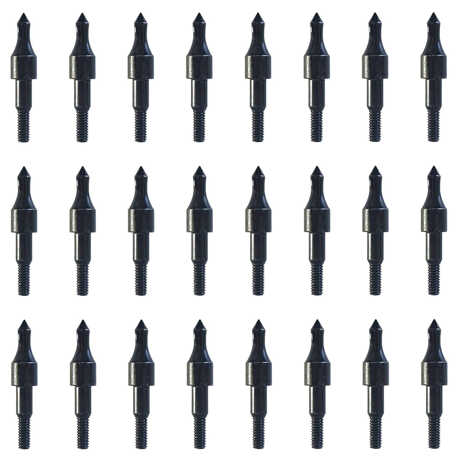 Pack of 24 Black Screw-in Archery Field Points Arrow for Target Practice Shoo...