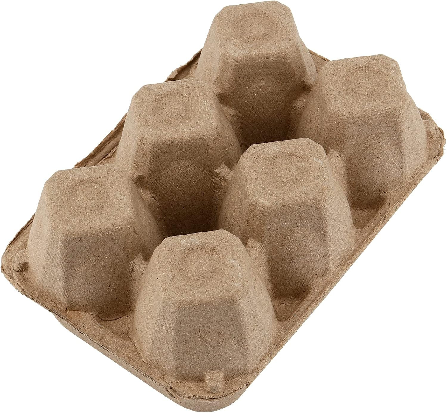 50 Pack 6 Count Paper Pulp Egg Cartons, Half Dozen Egg Holder Cardboard Egg Cart
