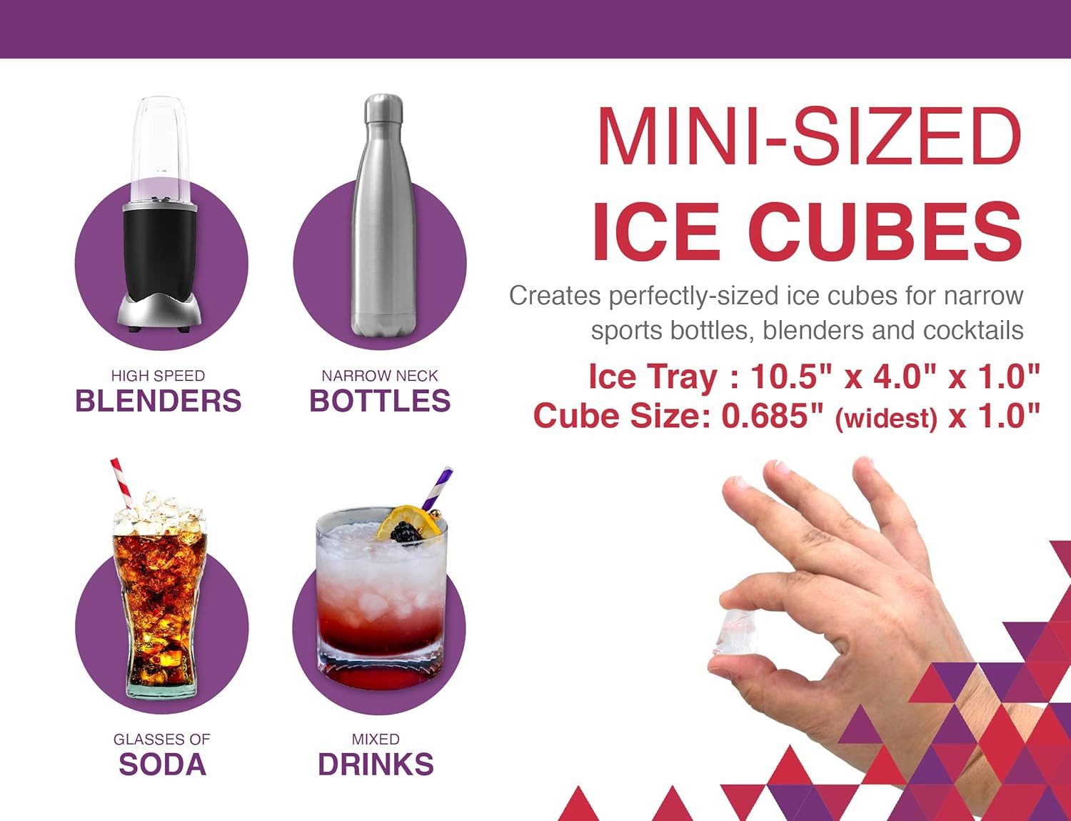 Arrow Mini Ice Cube Trays, 3Pk - 60 Mini Spaces per Tray - Easy to Use, Stackabl
