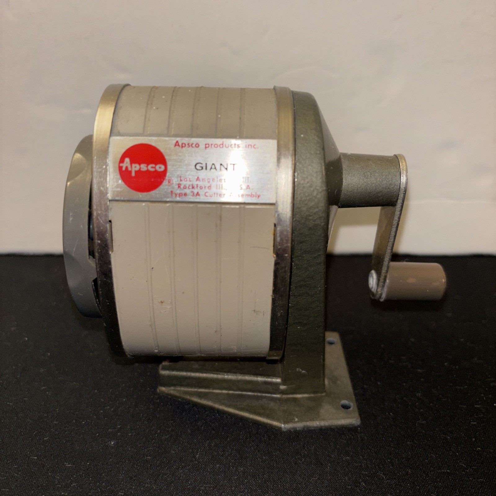 Vintage Apsco Giant Pencil Sharpener Type III-A Industrial USA