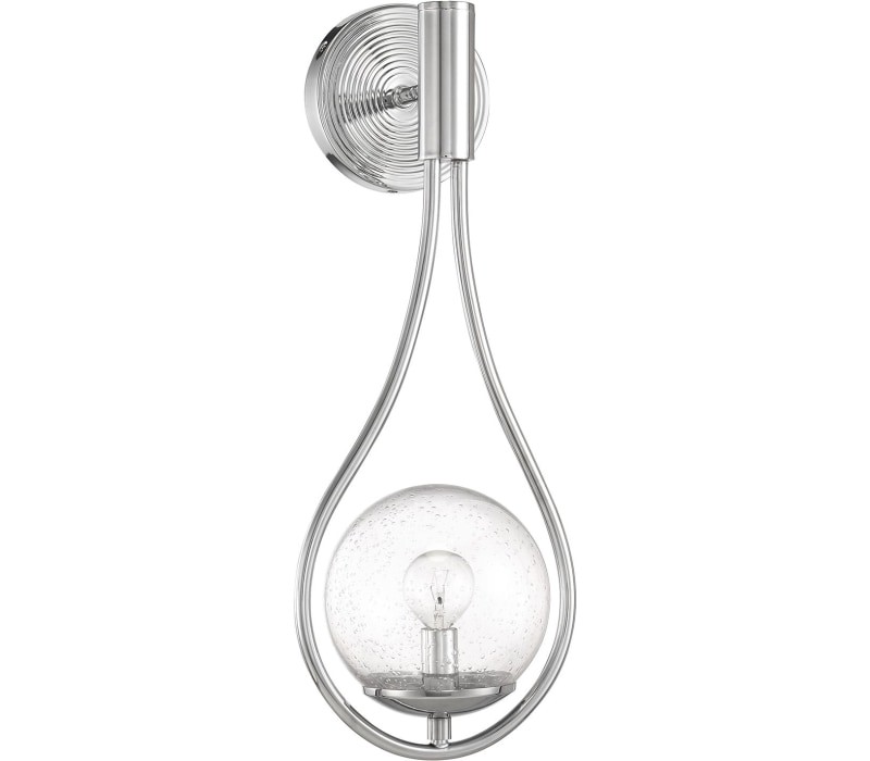Savoy House 9-7193-1-11 Encino Wall Sconce, 1-Light 60 Watts, Polished Chrome