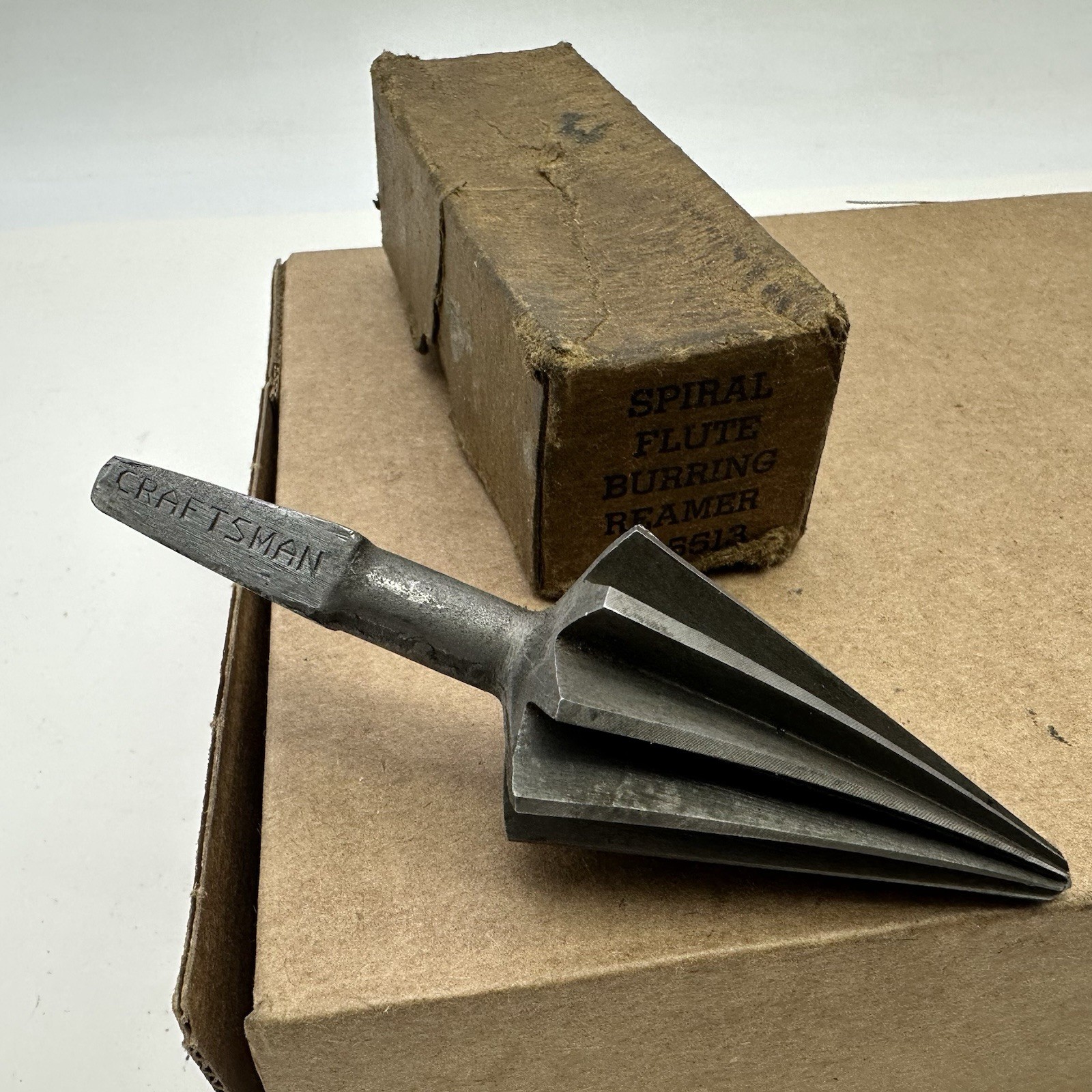 Vintage Craftsman Spiral Flute Burring Reamer No. 5513 Brace USA With Box