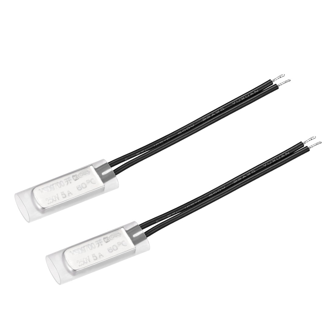 KSD9700 Thermostat, 60℃ N.O 5A Metal Bimetal Temperature Control Switch 2pcs
