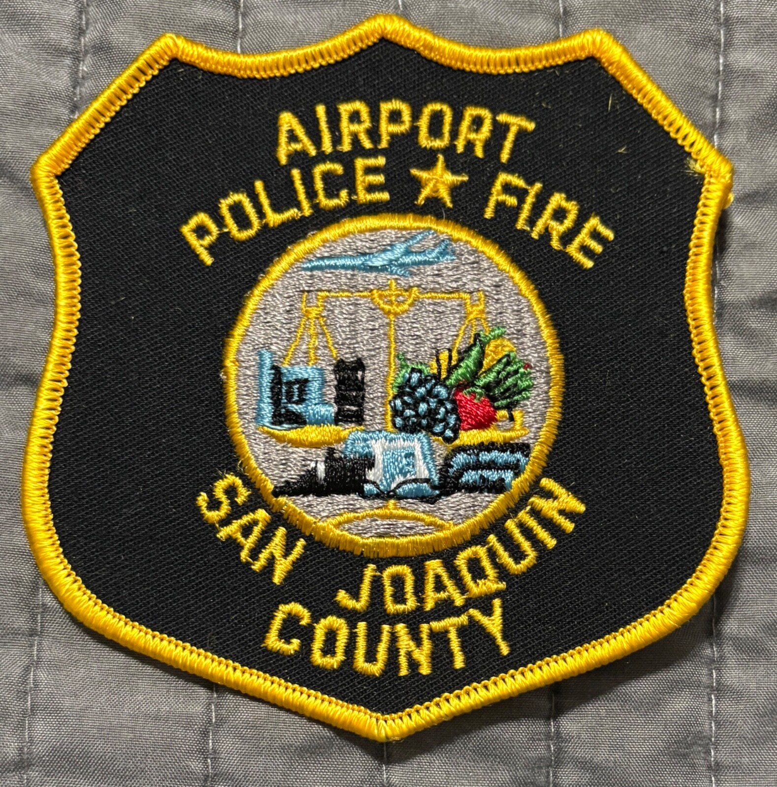 Rare Obsolete Vintage San Joaquin California CA Airport Police Fire Patch
