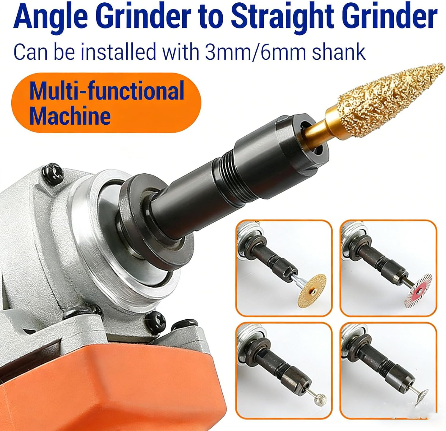 Angle Grinder Conversion Accessories Adapter Kit, Angle Grinder to Straight G...