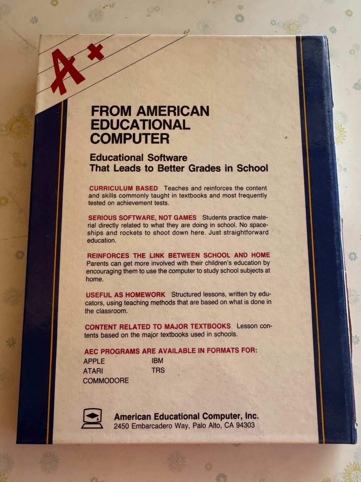 A+ Spanish Learning Software for Commdore 64, 1984