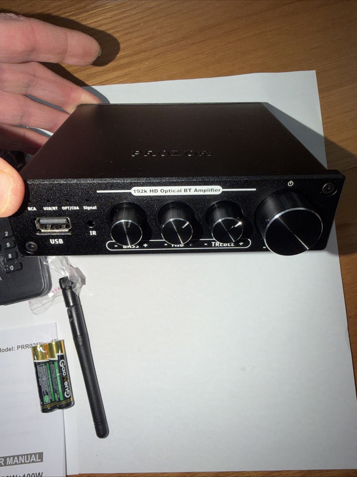 PROZOR Audio Bluetooth Amplifier with BT 5.0 Optical Coaxial RCA USB Input 100W