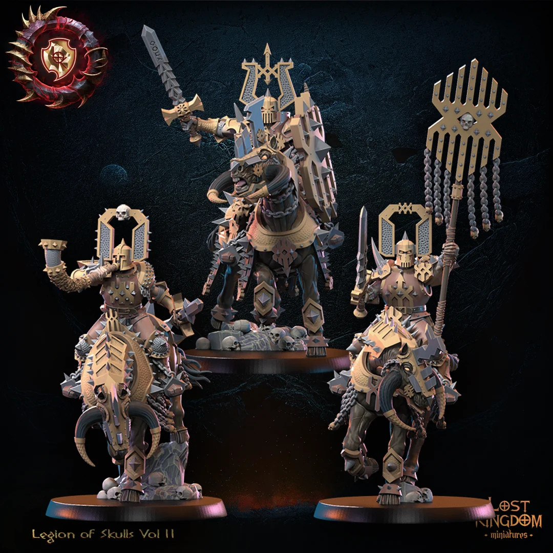 Skull Knight Command Group - Resin Tabletop Miniature