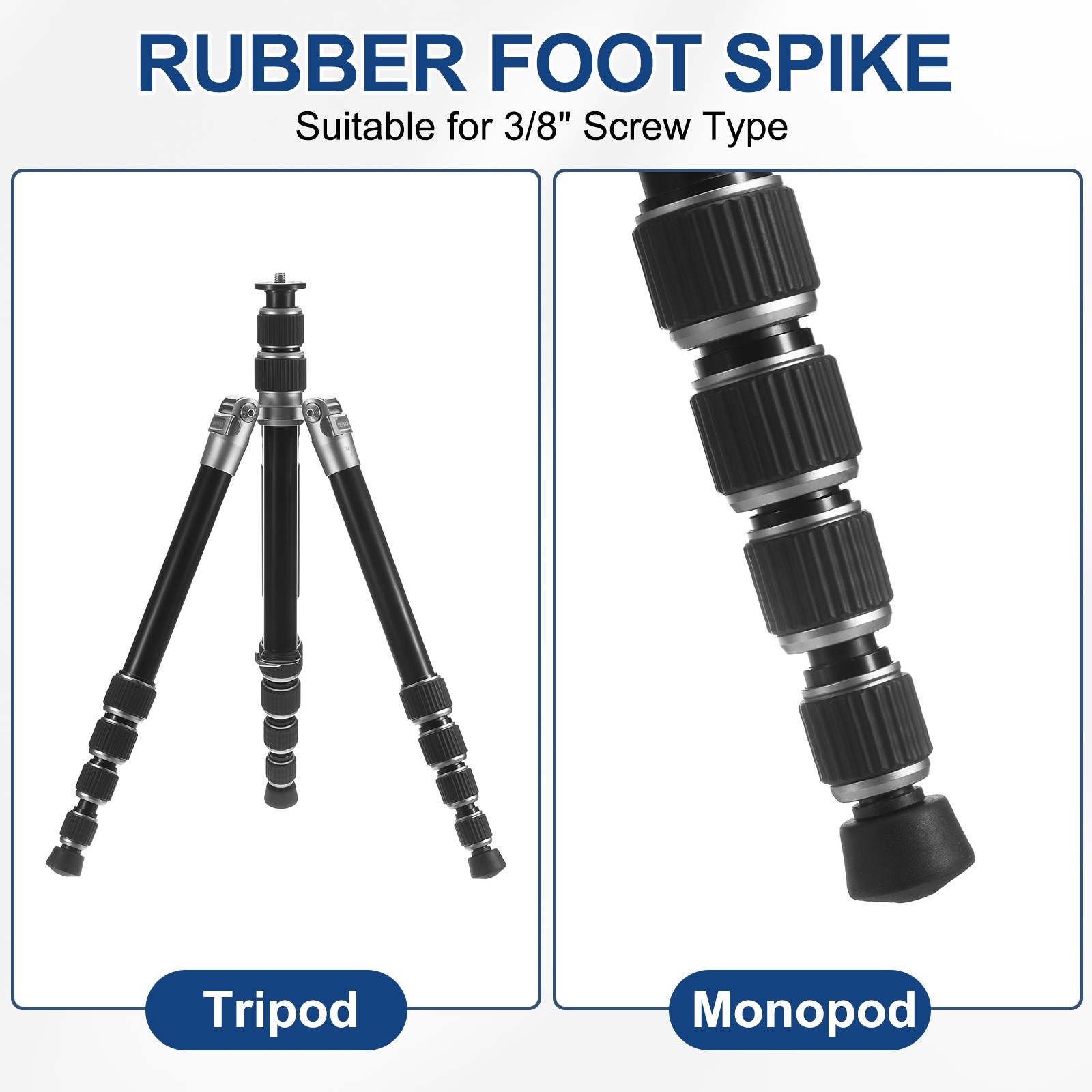 3/8" Thread Tripod Spike, 3.14"/80mm Camera Tripod Ground Spike - 3Pcs