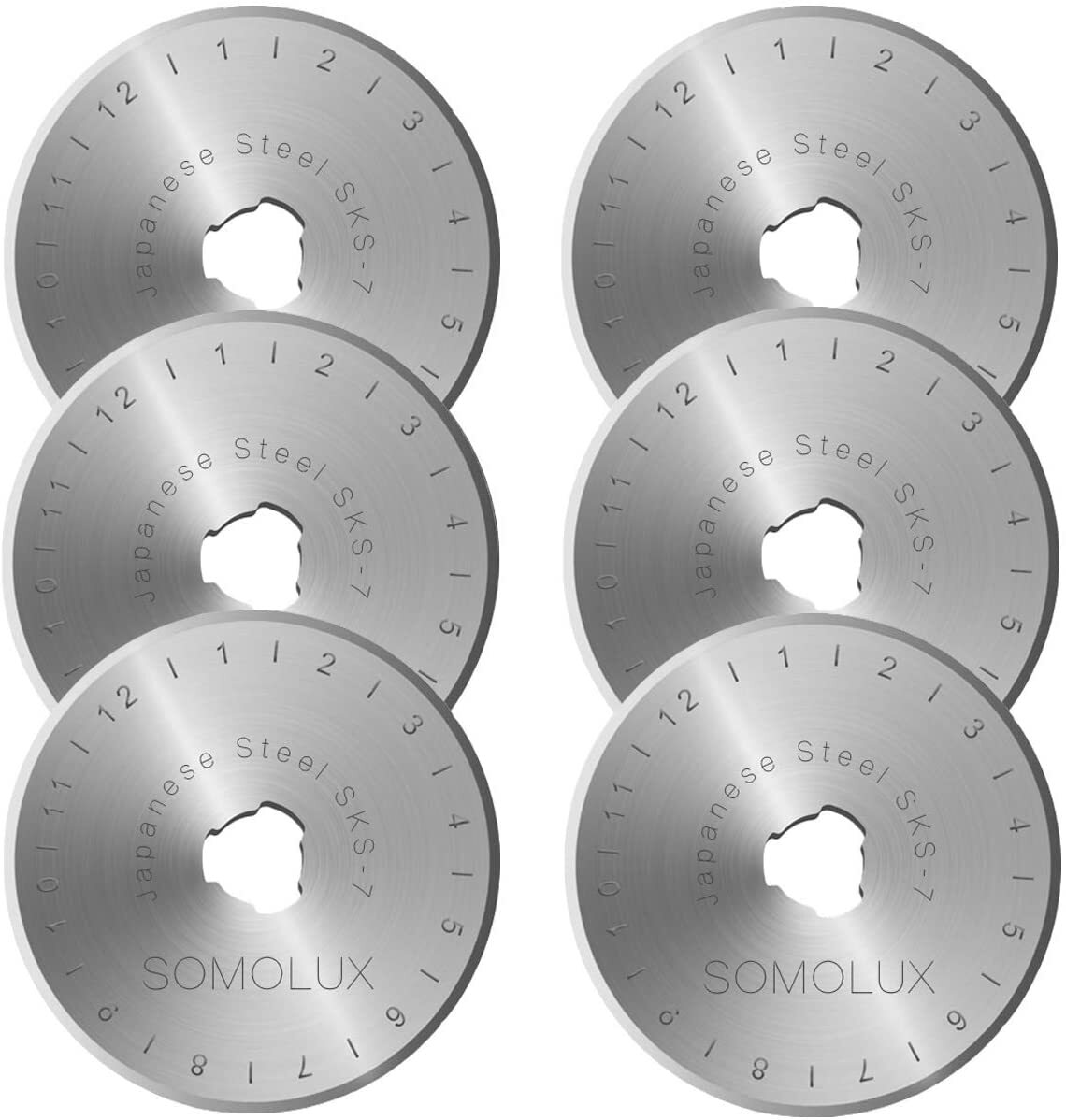 Lames de cutter rotatif 45 mm Lot de 6 par Somolux compatible avec OLFA, Fiskars