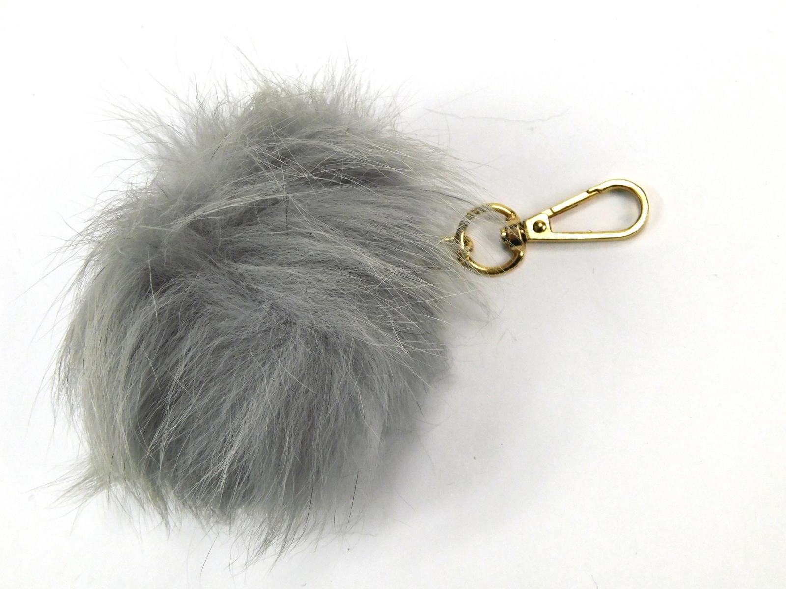 Genuine Silver Fox Fur Keychain Handbag Charm Adornment L