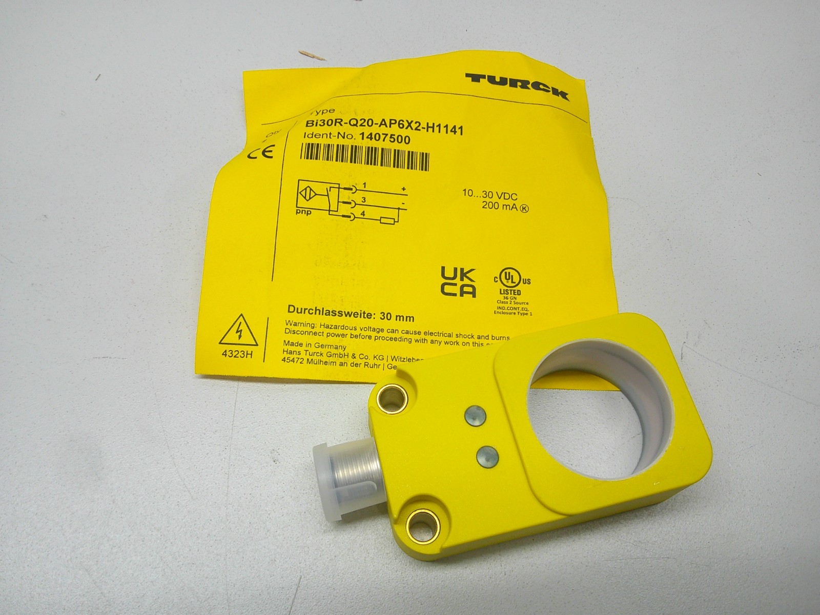 NEW TURCK BI30R-Q20-AP6X2-H1141 Inductive Proximity Switch Ring Sensor