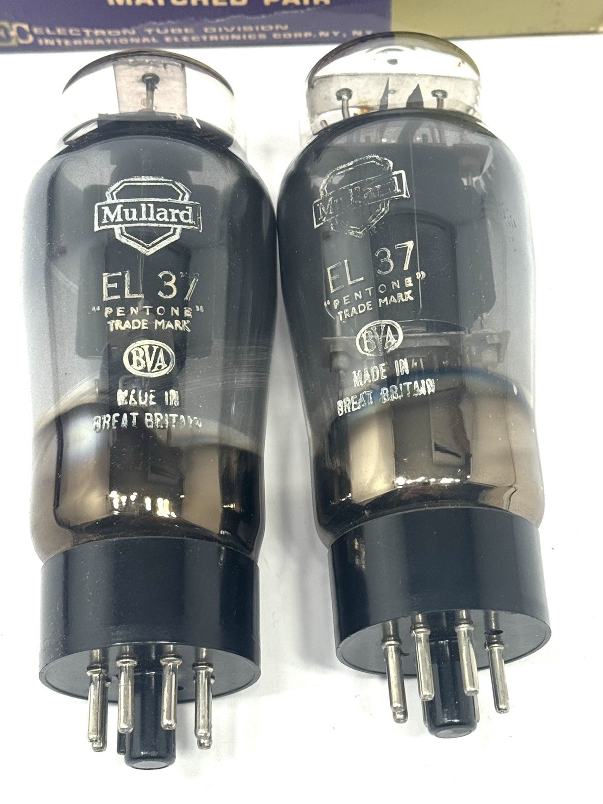 Mullard EL37 Matched Pair Vacuum Tubes Excellent Test G2U
