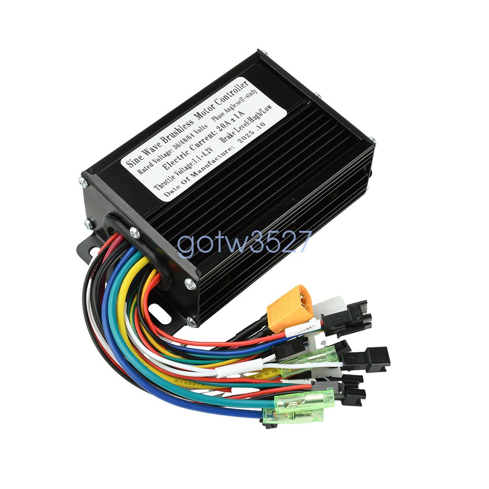 36V 48V 64V 30A Sine Wave Brushless Motor Controller 750-1500W Three-Mode Driver