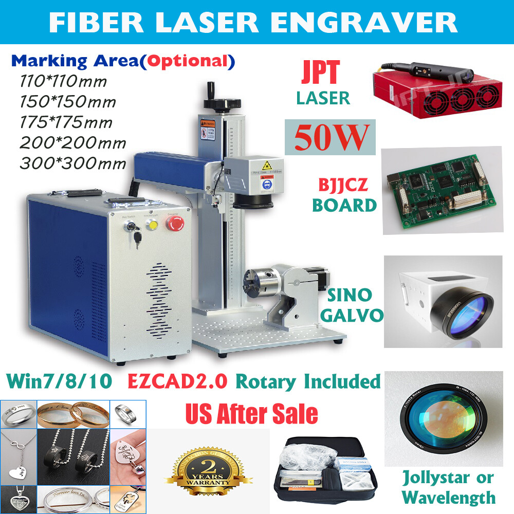 US JPT 50W Fiber Laser Marking Engraving Machine 50W for Metal Cup Mug Tumbler