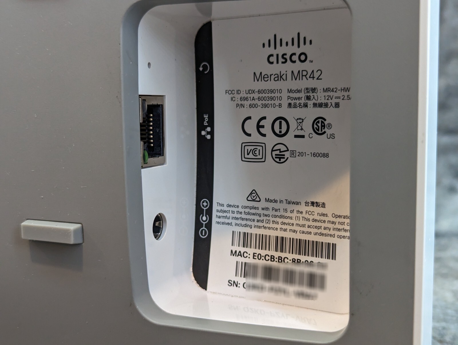 Cisco Meraki MR42-HW Cloud Managed Access Point MR42 - UNCLAIMED