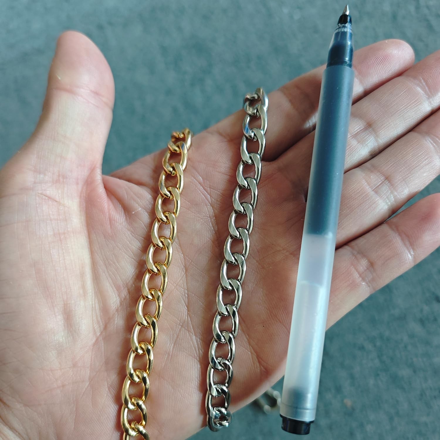 3 Pack Gold Metal Chains for Purse Strap Wallet Bag Chain Replacement