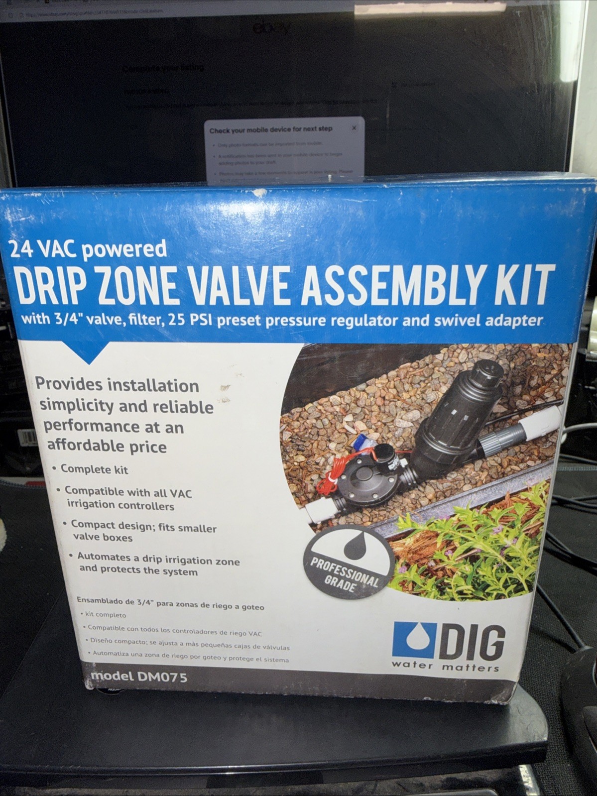 DIG 24 VAC Powered Drip Zone Valve Assembly Kit With 3/4" Valve, Filter,25PSI