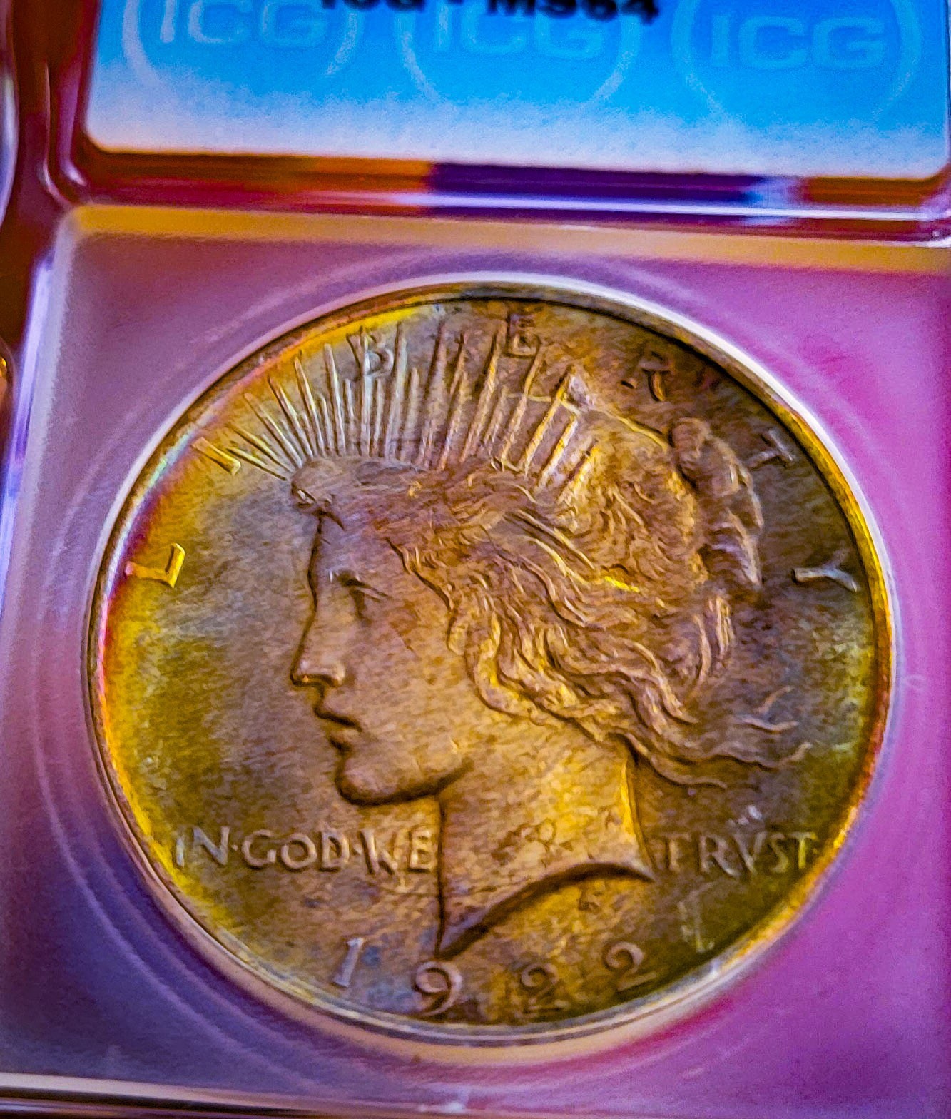 1922 MS64  $1 Peace Silver Dollar ** TONER ++ ALBUM COIN **