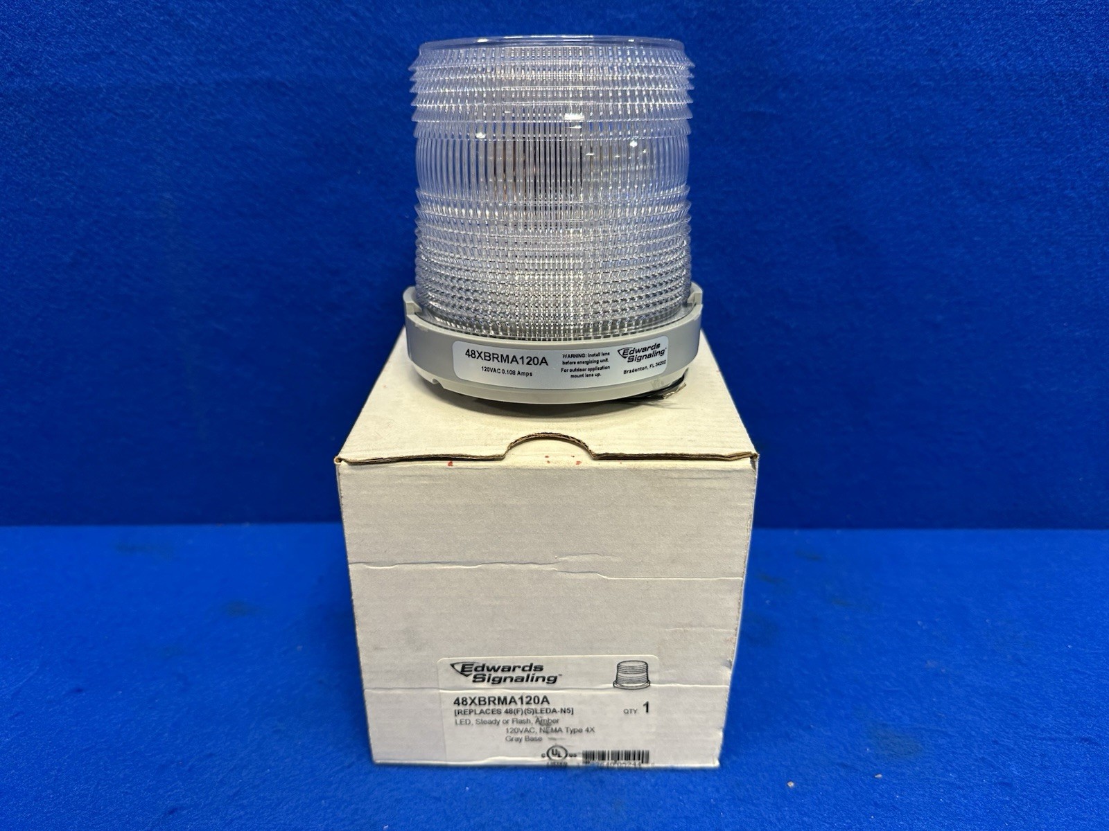 EDWARDS SIGNALING Warning Light 48XBRMA120A