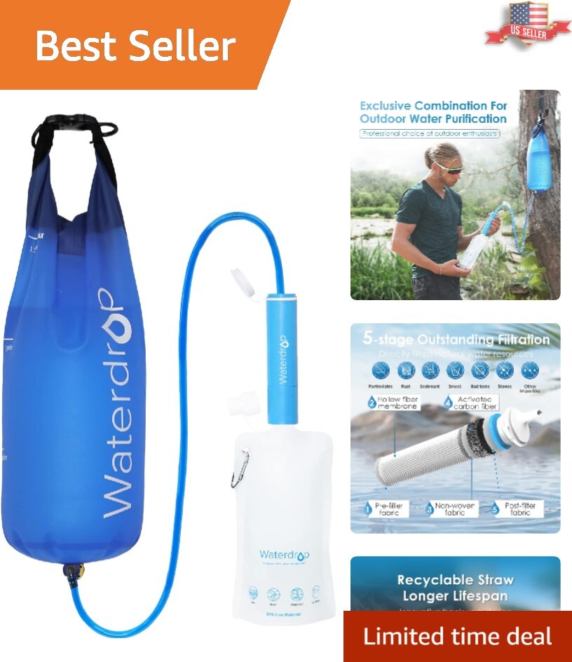 Versatile Gravity Water Filtration System for Travel and Outdoor Activities