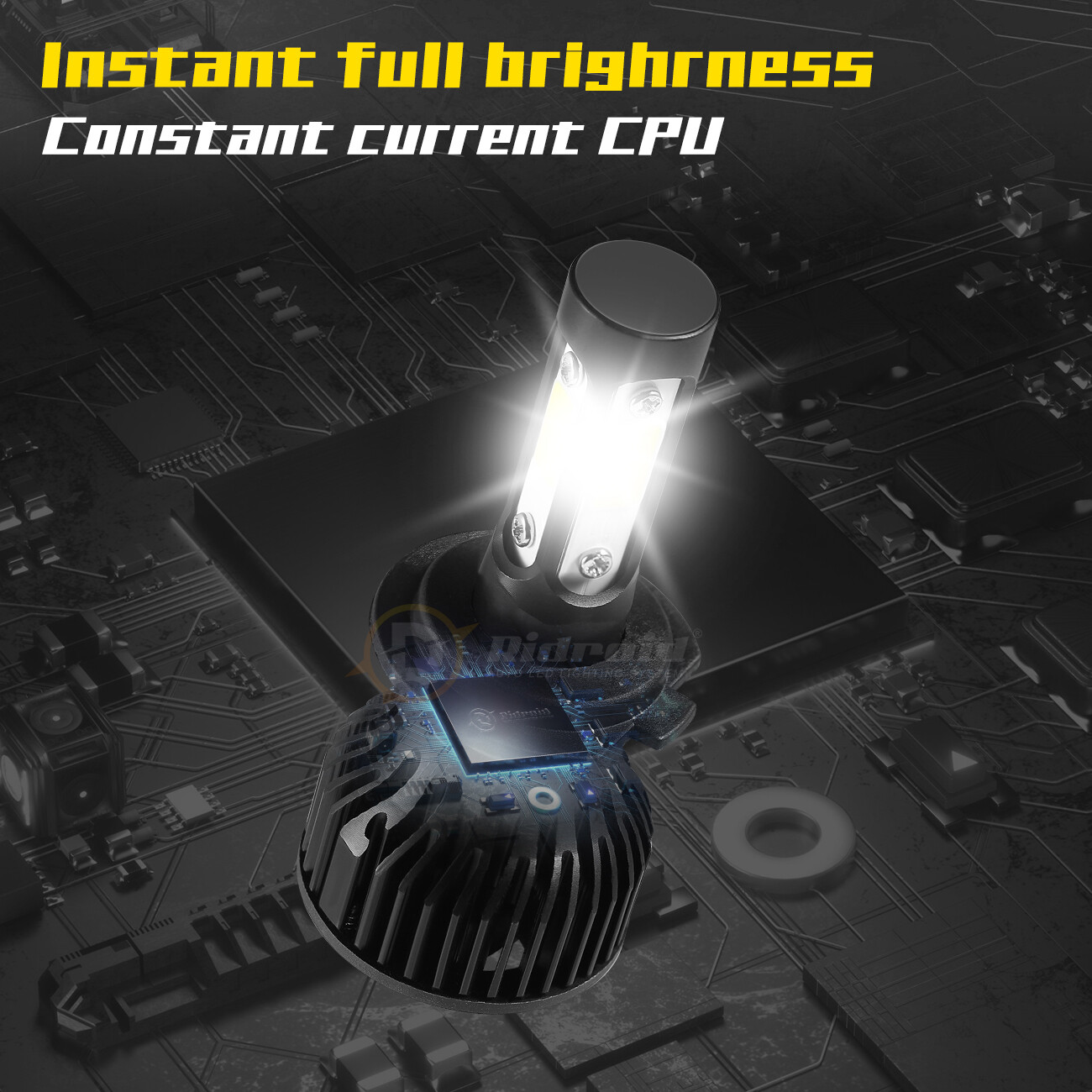 Pair 4-Side H7 LED Headlight Conversion Kit 6000K High Low Beam Replace Bulb