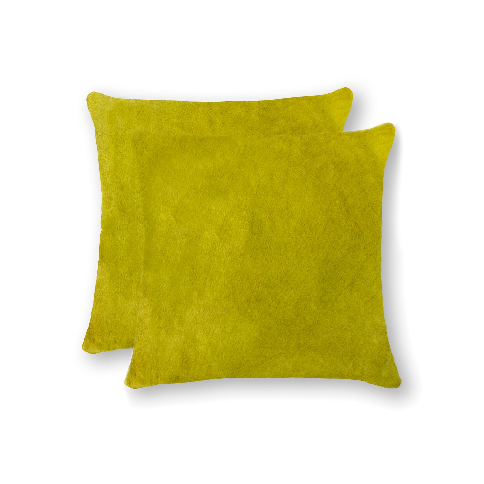 Natural Torino Geneva Cowhide Pillow | 2-Pack | Yellow | 18"x18"