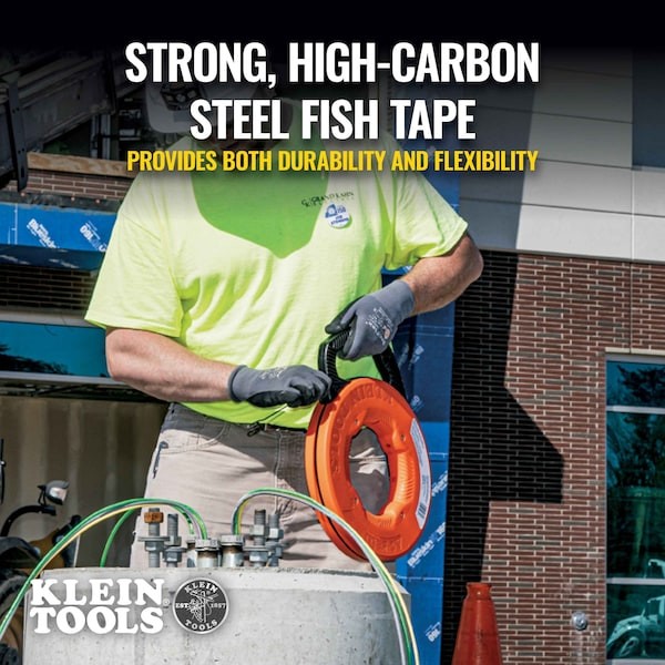 Klein Tools 56333 Steel Fish Tape, 1/8-Inch X 120-Foot