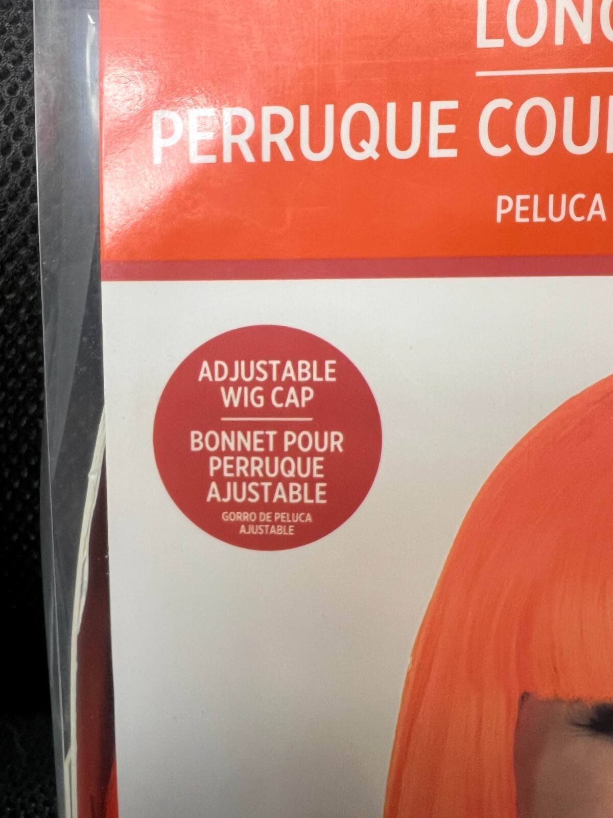 Amscan Orange Long Bob Wig Halloween Costume Accessory Adjustable Cap