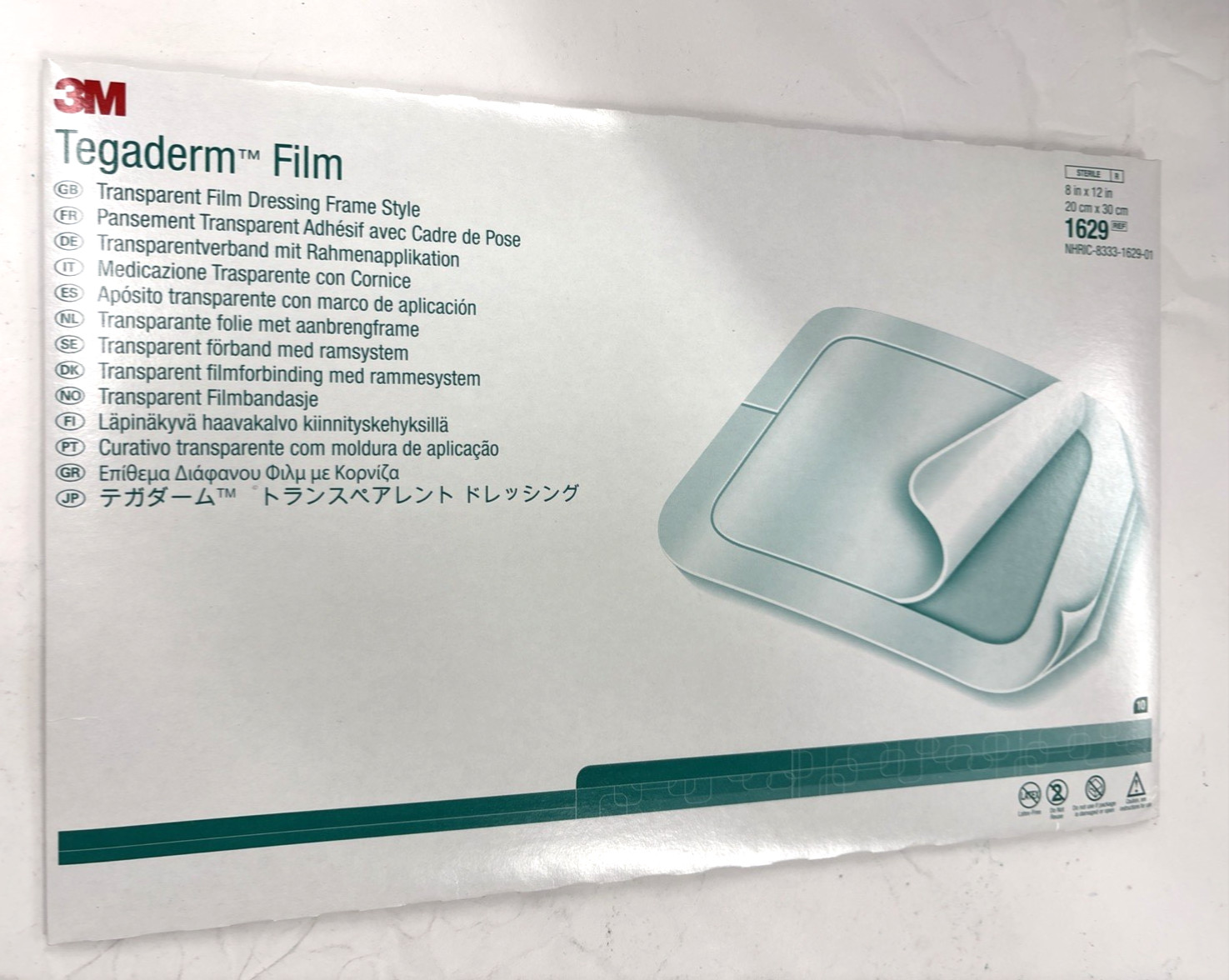 Pack of 10 3M 1629 Tegaderm 8" x 12" Transparent Film Dressings EXP 2/27