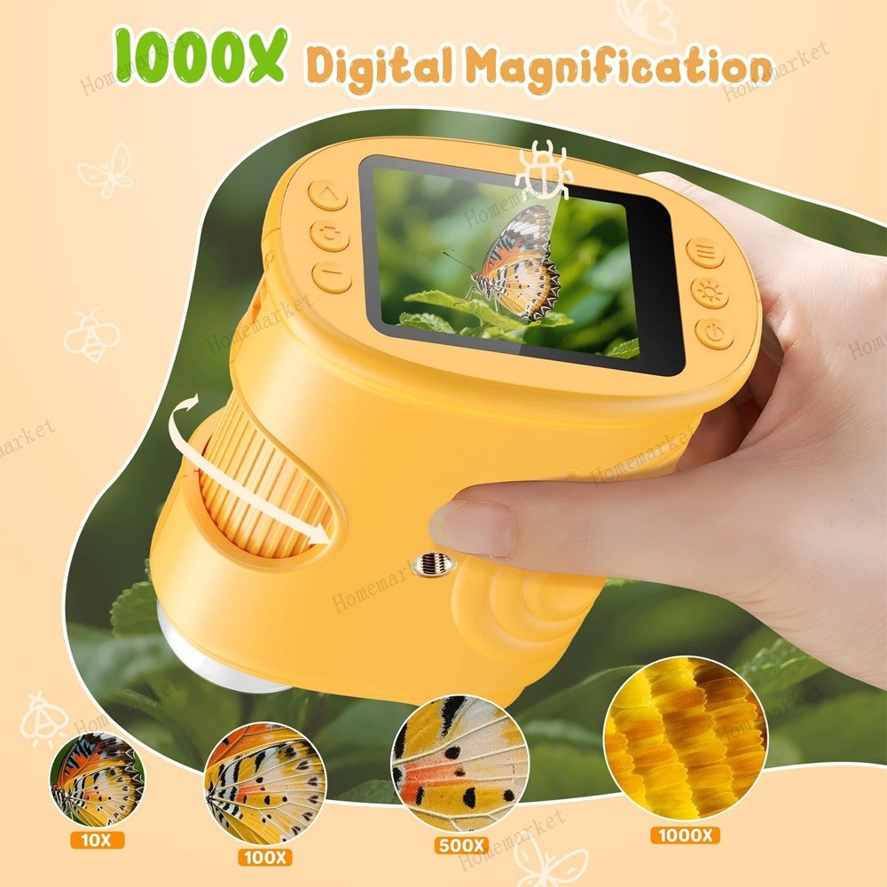 1000X Handheld Digital Microscope for Kids: Pocket Microscope with 2.0" IPS Scre
