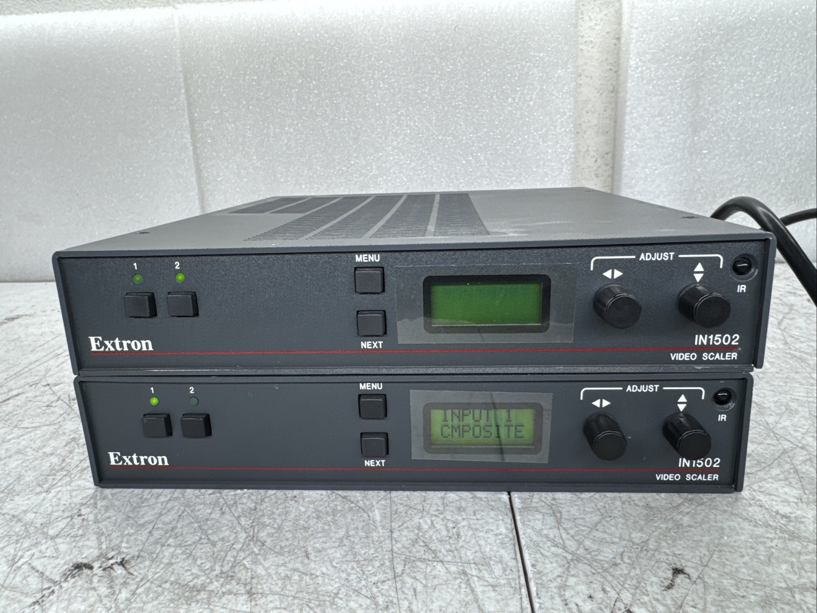 Lot Of 2 Extron IN1502 Two Input Video Scaler W/Power Cord “For Parts Or Repair”