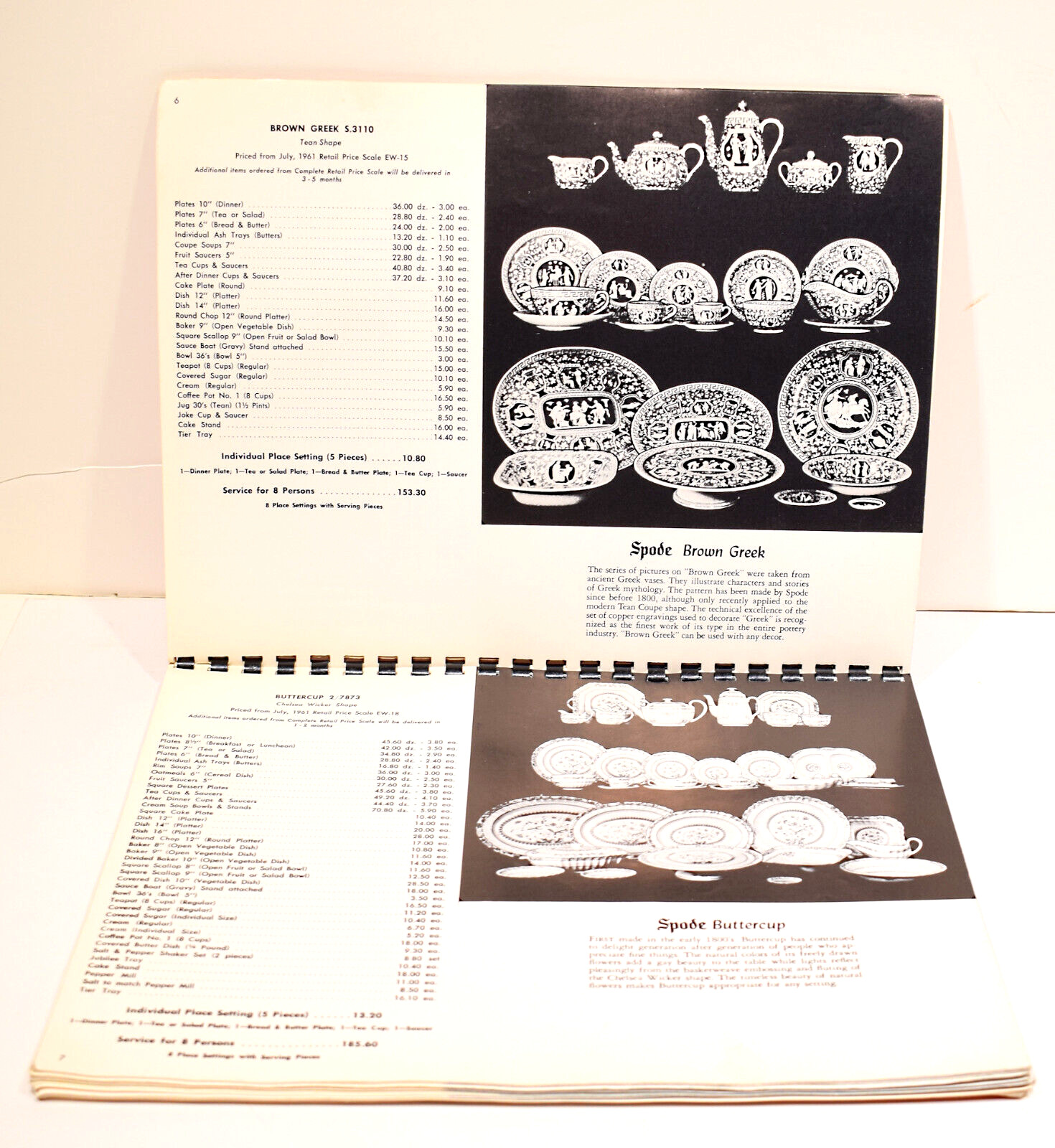 SPODE Dinnerware Catalog 111 pages, retail prices, shape guide Copeland