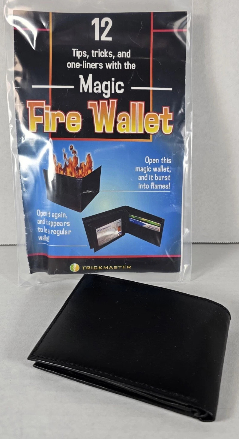 Fire Wallet Genuine Leather by Trickmaster Professional Magic Mentalism Trick