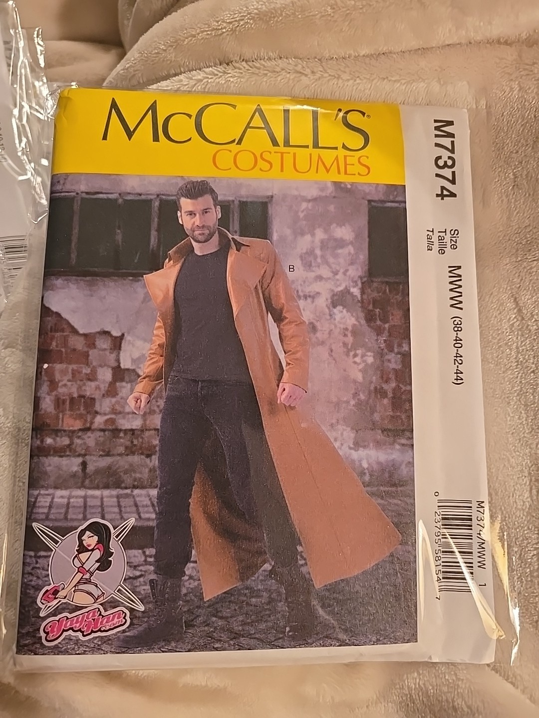 McCall's 7374 Yaya Han Matrix Duster / Long Coat (3 Styles) Men's 38-44 Uncut