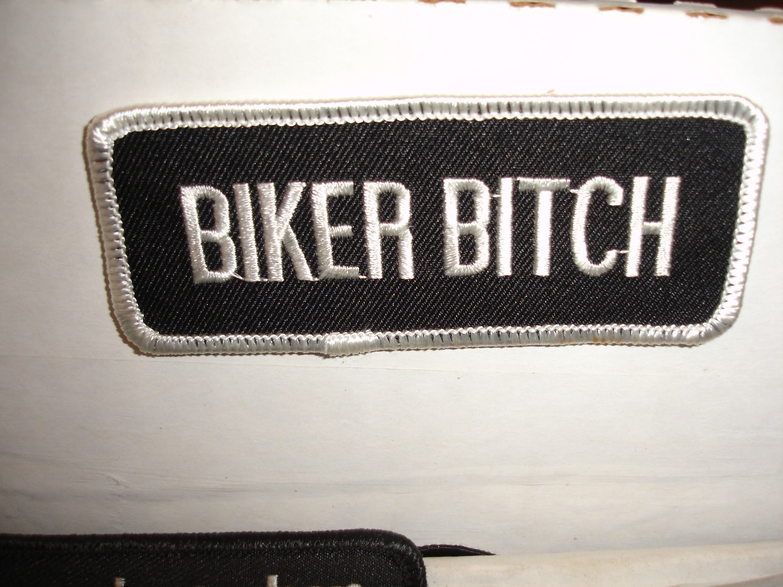 Vintage Vest Biker Saying patch new old stock in excellent condition