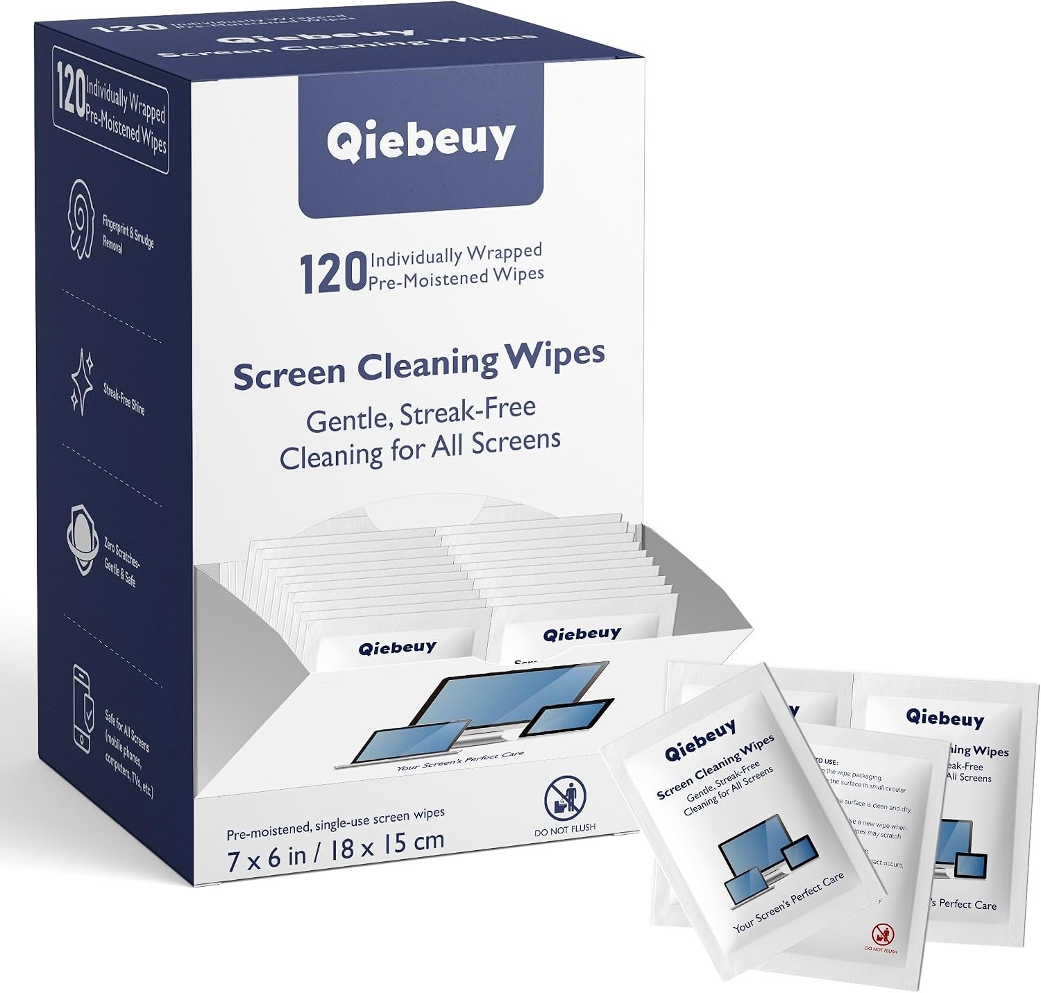 Screen Cleaner Wipes, 120 Count (7 X 6 Inch) 3rd Gen Electronic Cleaning Wipes