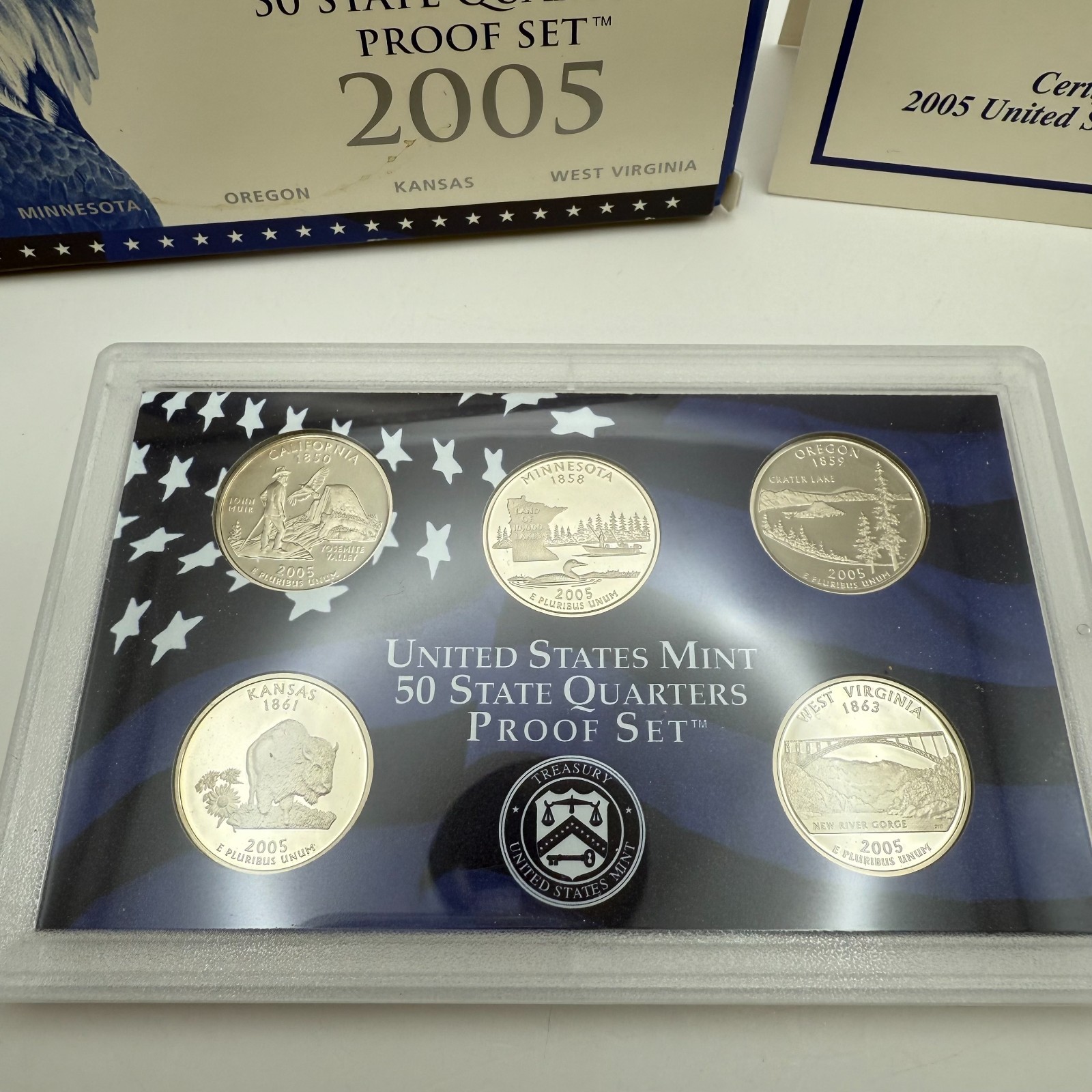 2005 United States Mint Proof Set COA 50 State Quarters