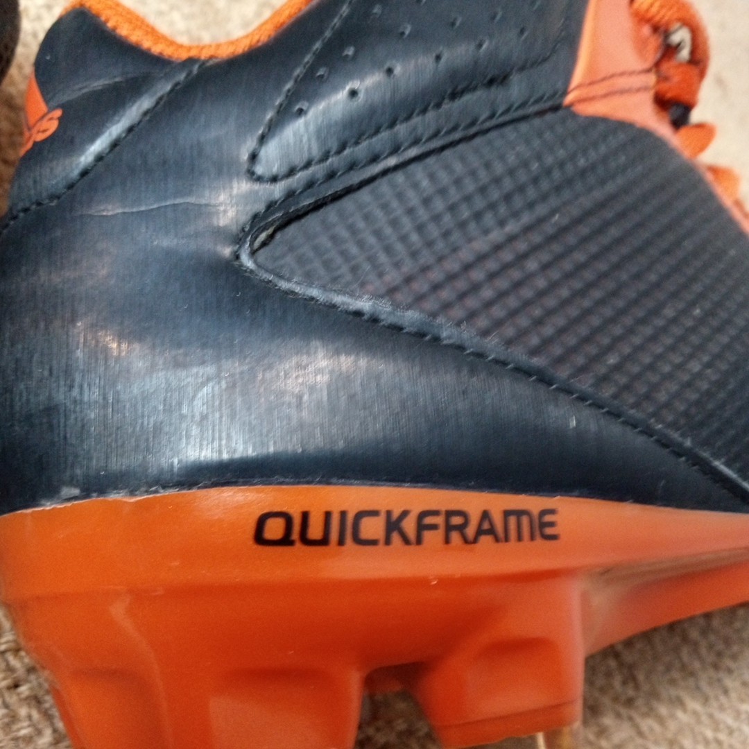 Adidas Orange Black Football soccer futbol Grass Cleats quickframe iron skin us9